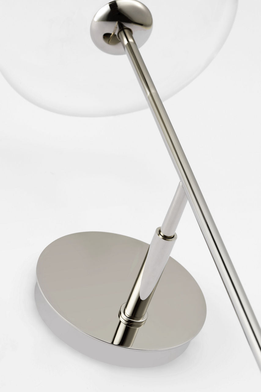 Calvino Large Tail Sconce | Polished Nickel | Clear Glass