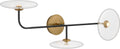 Calvino Large Arched Sconce | Aged Iron and Hand-Rubbed Antique Brass | Clear Glass