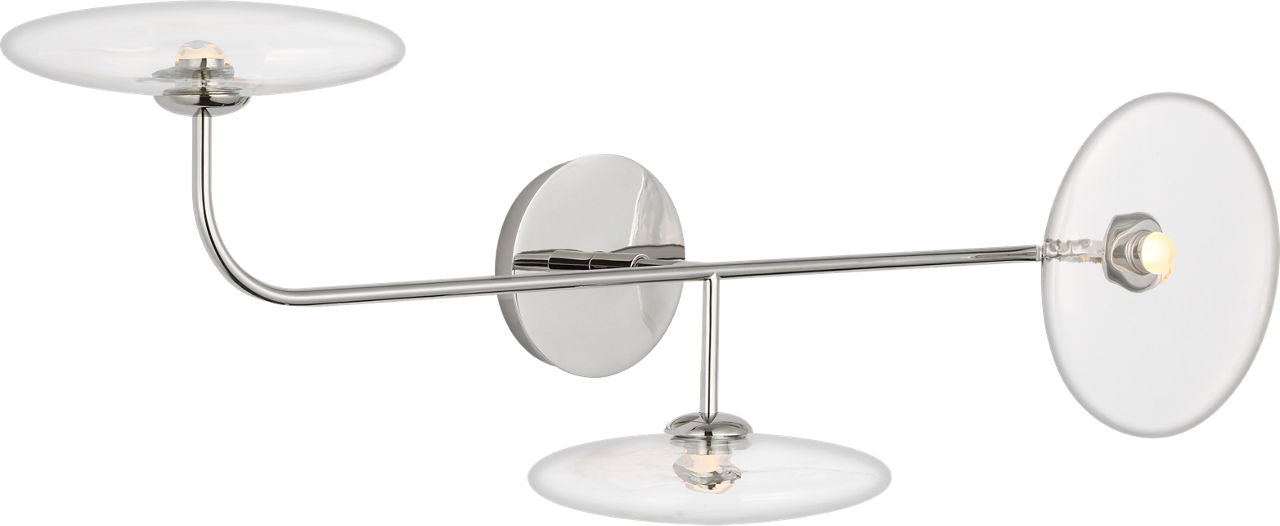 Calvino Large Arched Sconce | Polished Nickel | Clear Glass