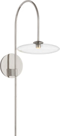 Calvino Arched Single Sconce | Polished Nickel | Clear Glass