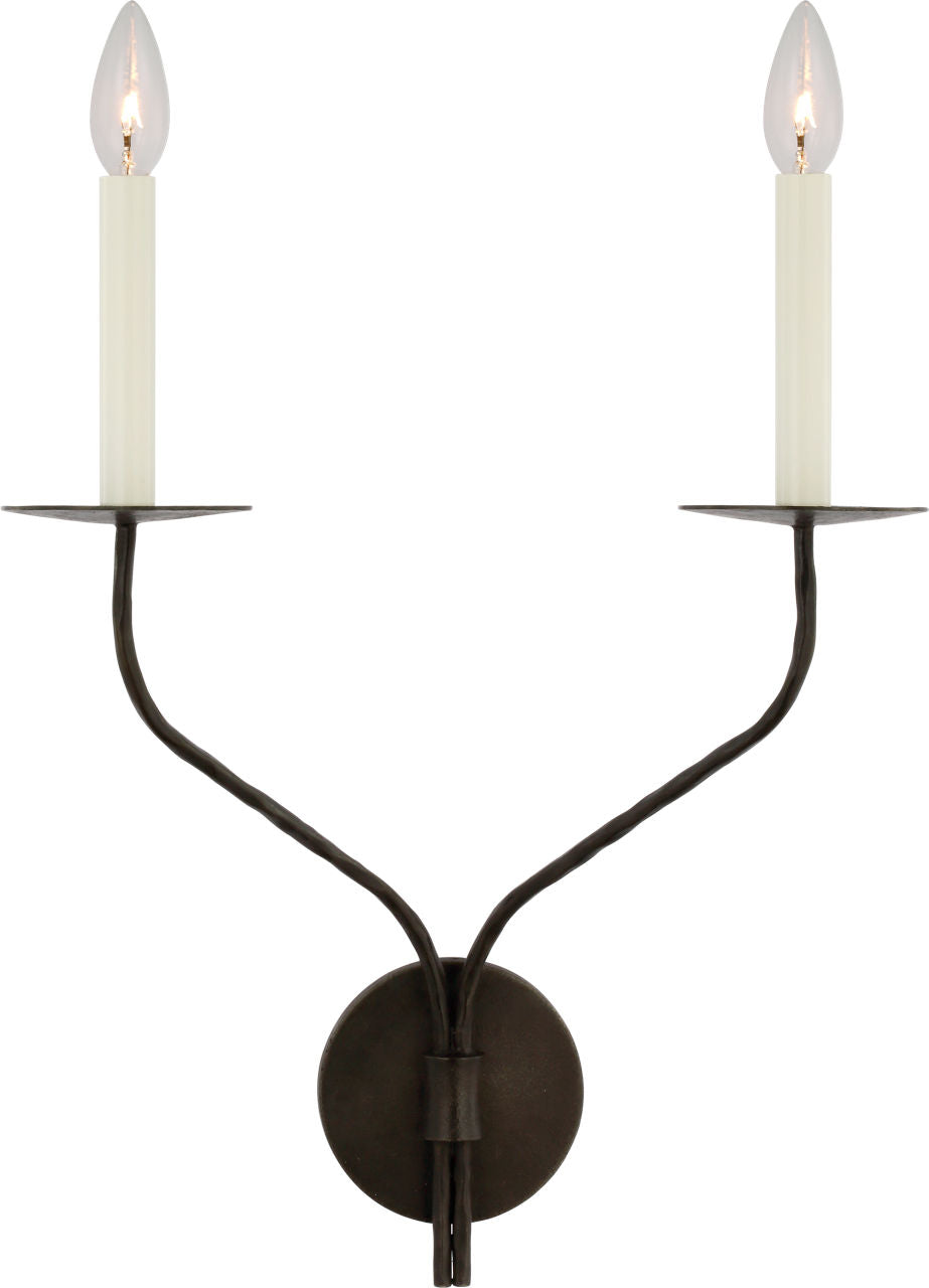 Belfair Large Double Sconce | Aged Iron