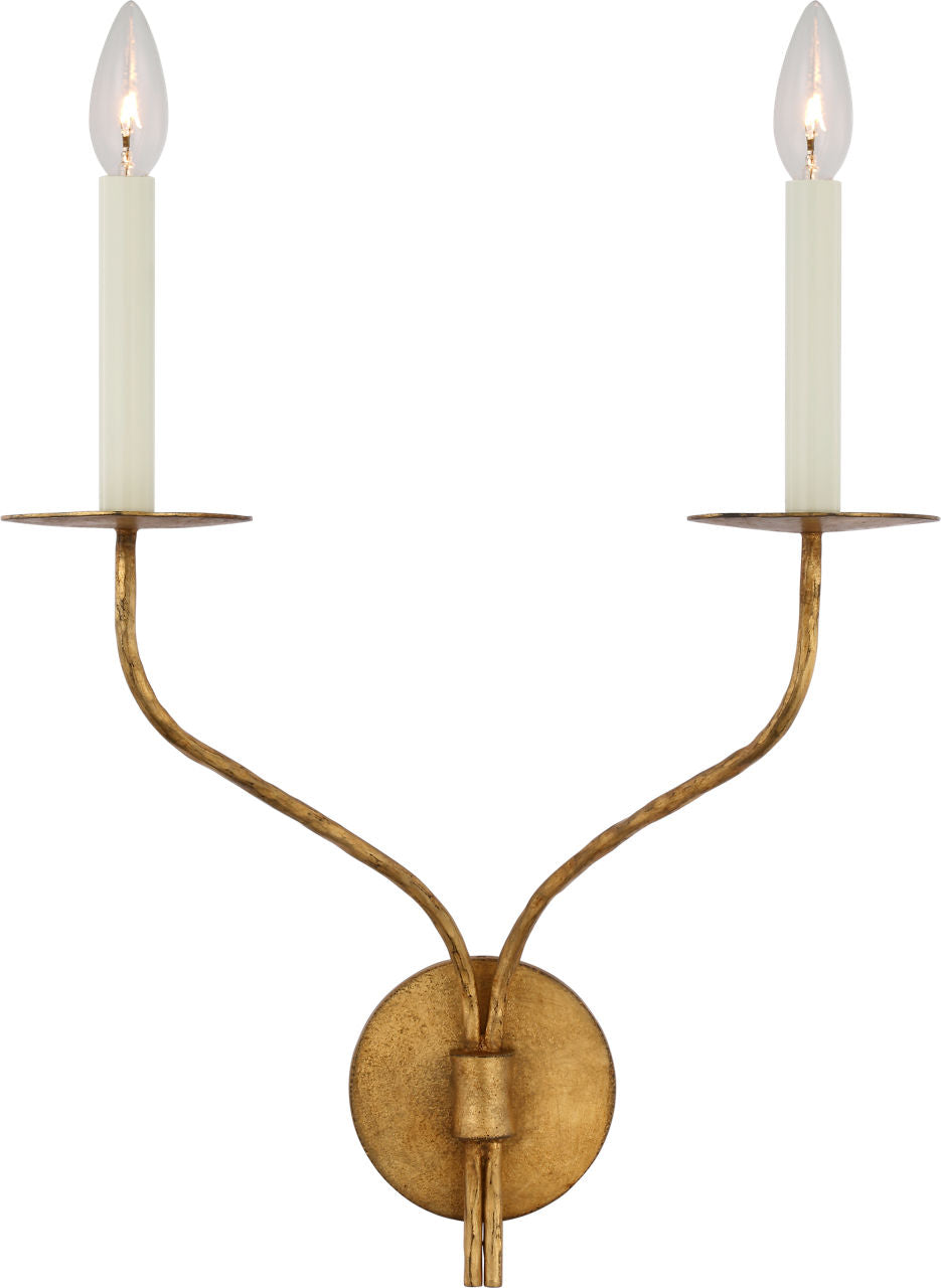 Belfair Large Double Sconce | Gilded Iron