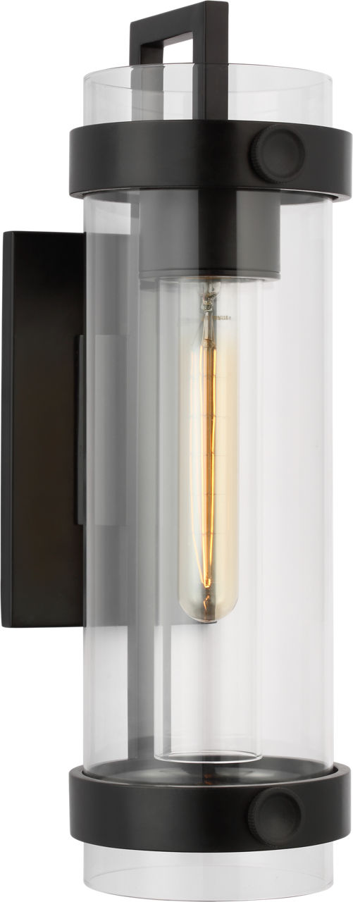 Kears Small Bracketed Wall Light | Aged Iron | Clear Glass