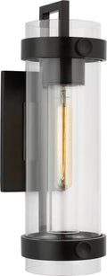 Kears Small Bracketed Wall Light | Aged Iron | Clear Glass