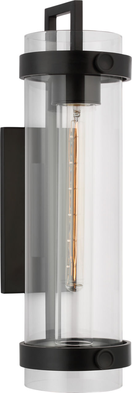 Kears Medium Bracketed Wall Light | Aged Iron | Clear Glass