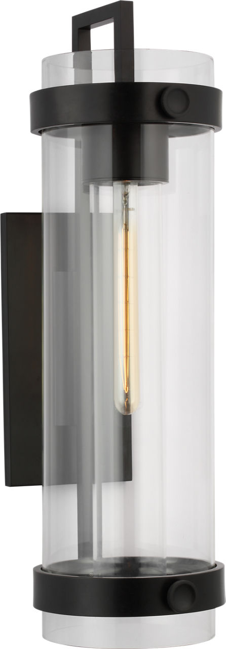 Kears Large Bracketed Wall Light | Aged Iron | Clear Glass