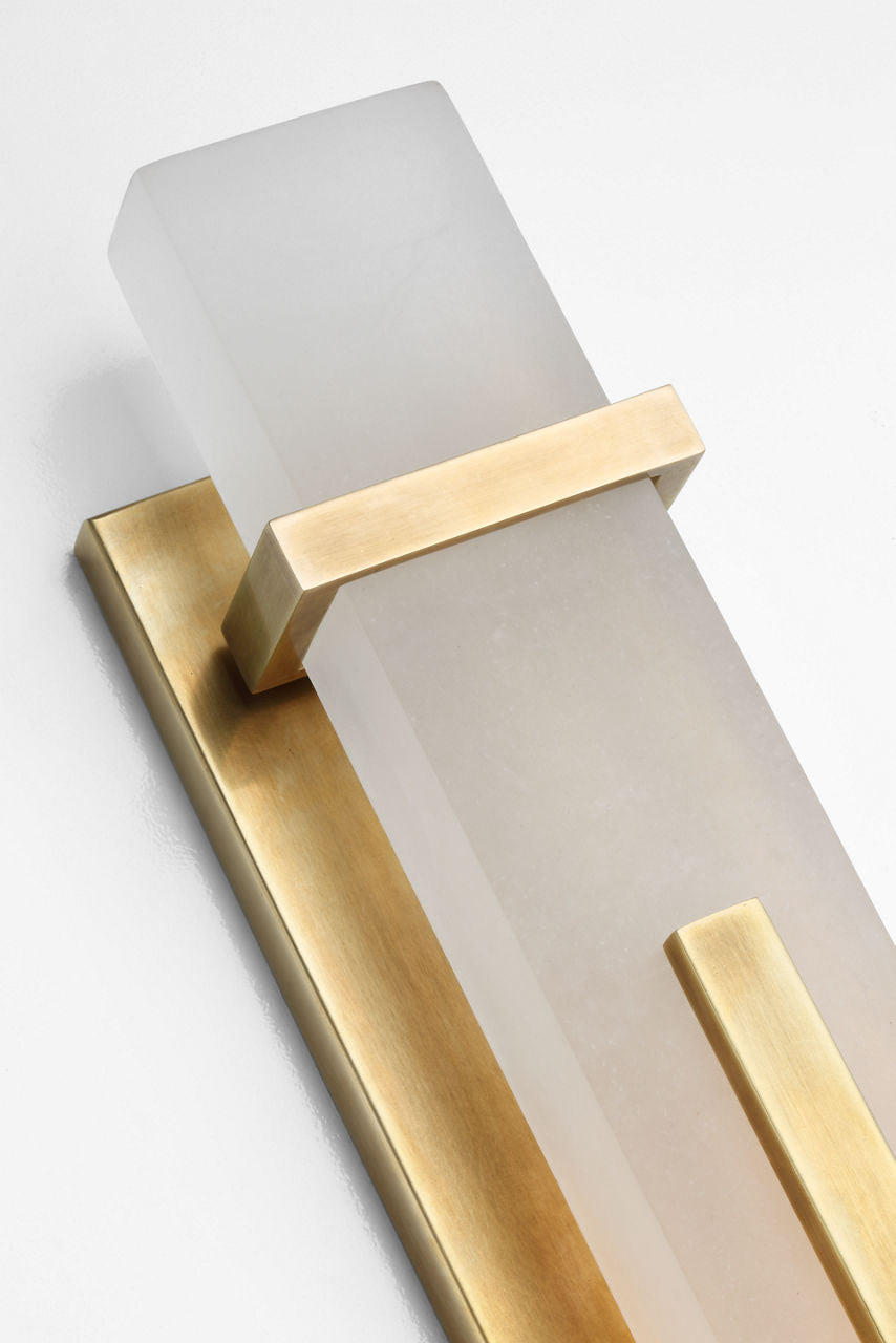 Malik Large Sconce | Hand-Rubbed Antique Brass | Alabaster