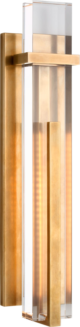 Malik Large Sconce | Hand-Rubbed Antique Brass | Crystal