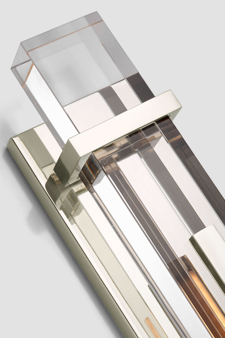 Malik Large Sconce | Polished Nickel | Crystal