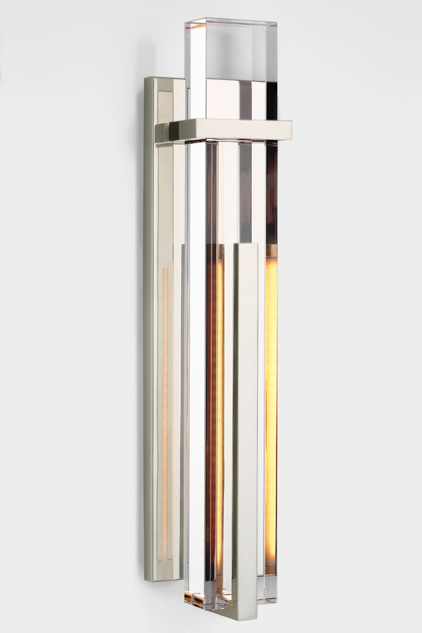 Malik Large Sconce | Polished Nickel | Crystal