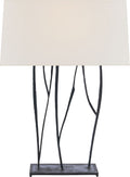 Aspen Console Lamp | Black Rust | Linen Shade