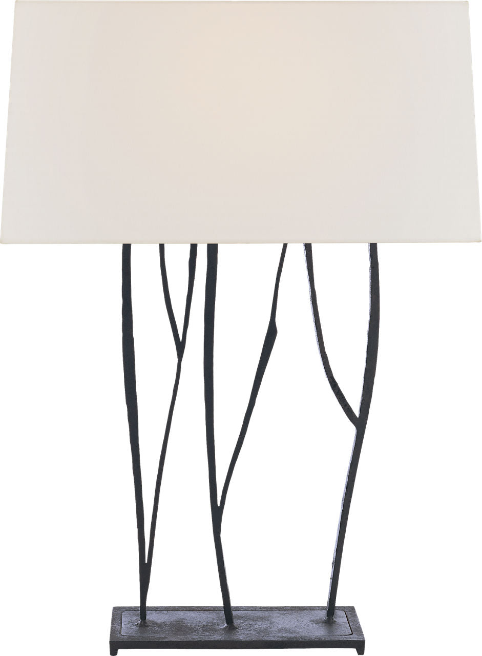 Aspen Console Lamp | Black Rust | Linen Shade