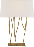 Aspen Console Lamp | Gilded Iron | Linen Shade