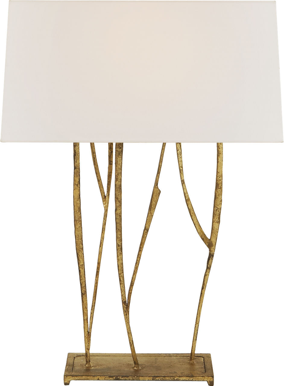 Aspen Console Lamp | Gilded Iron | Linen Shade