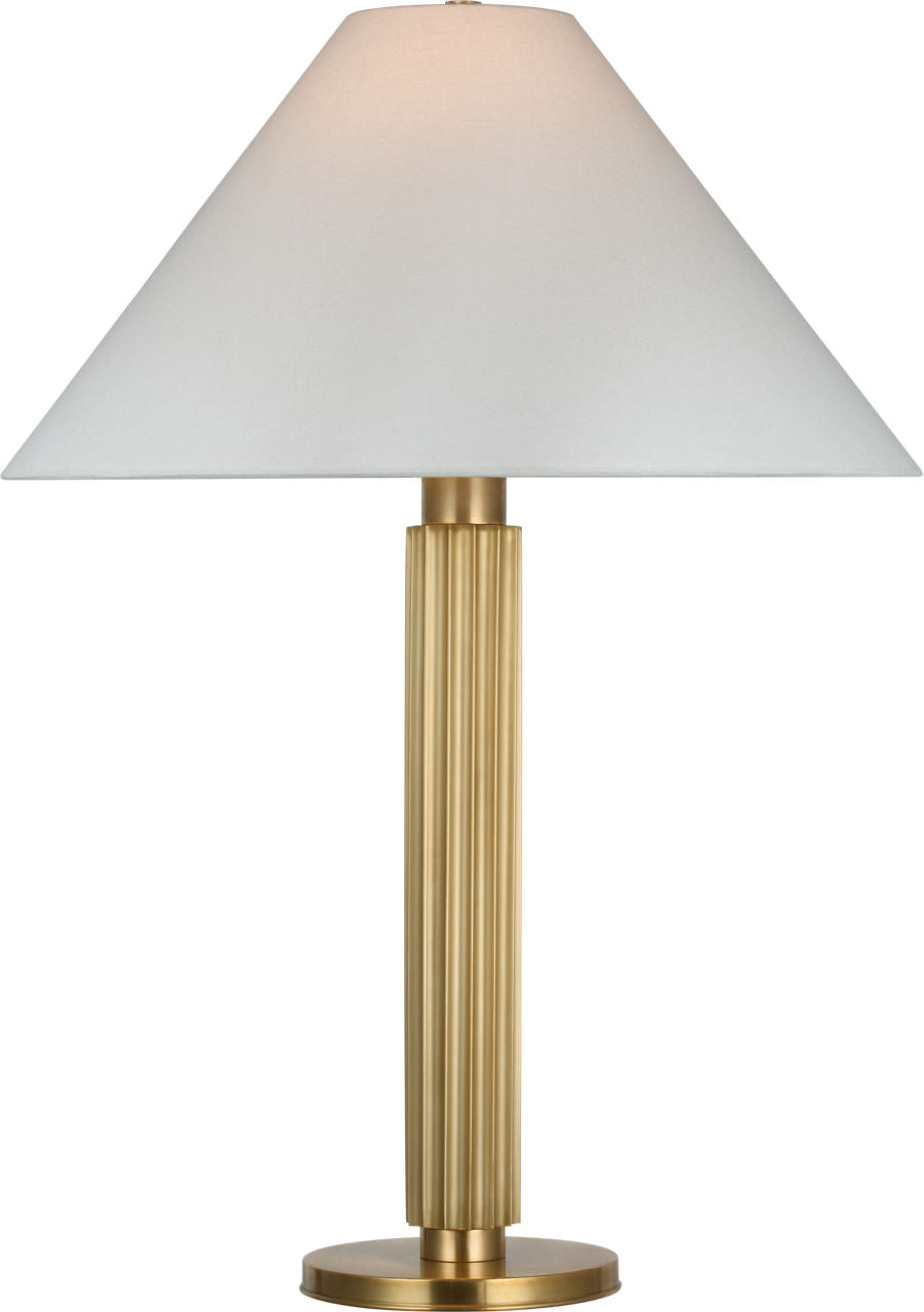 Durham Large Table Lamp | Soft Brass | Linen Shade