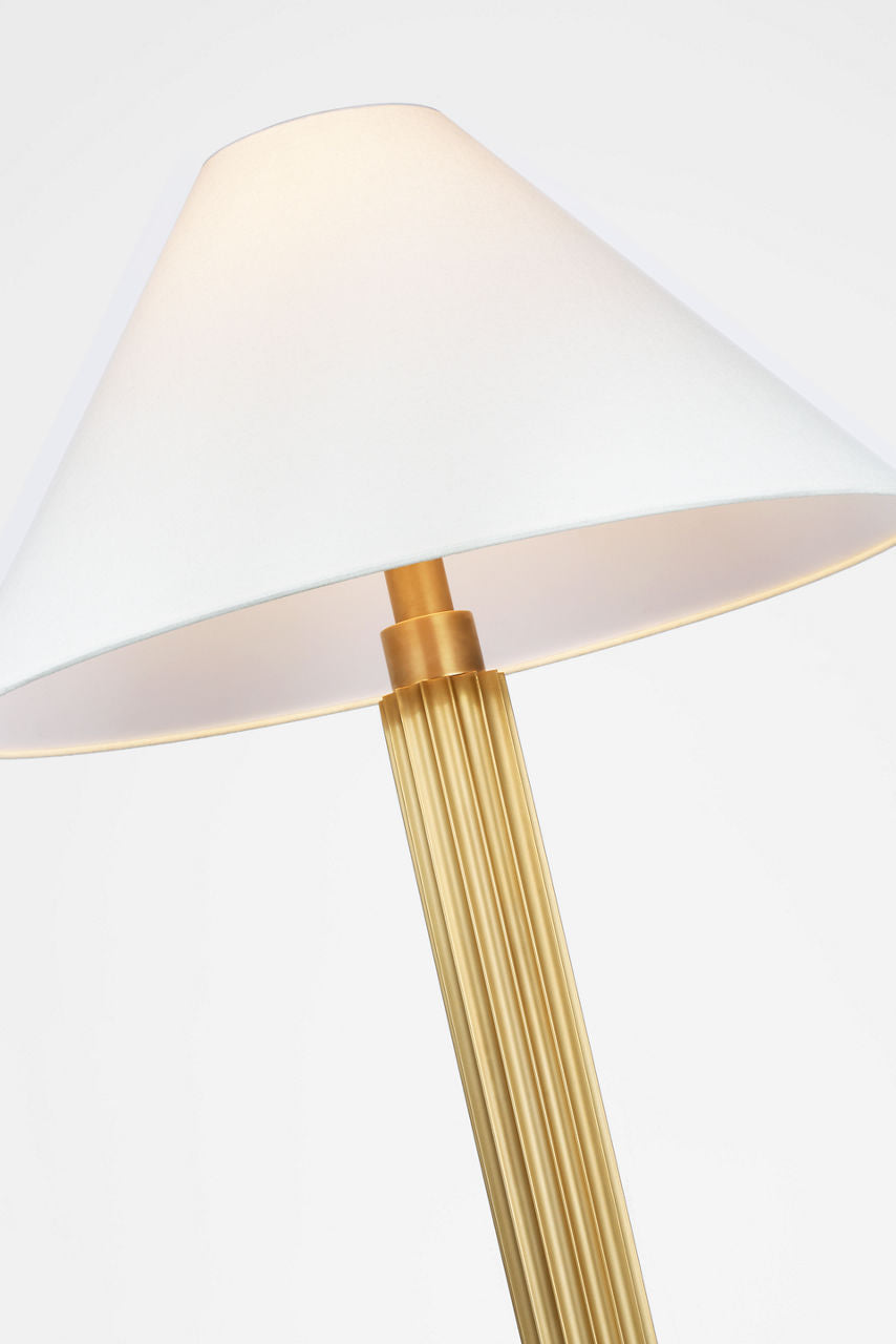 Durham Large Table Lamp | Soft Brass | Linen Shade