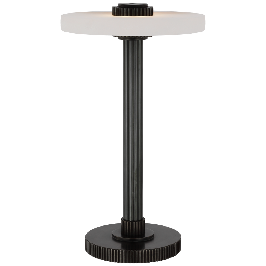 Aran 9" Rechargeable Accent Lamp | Bronze and Alabaster