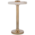 Aran 9" Rechargeable Accent Lamp | Hand-Rubbed Antique Brass and Alabaster