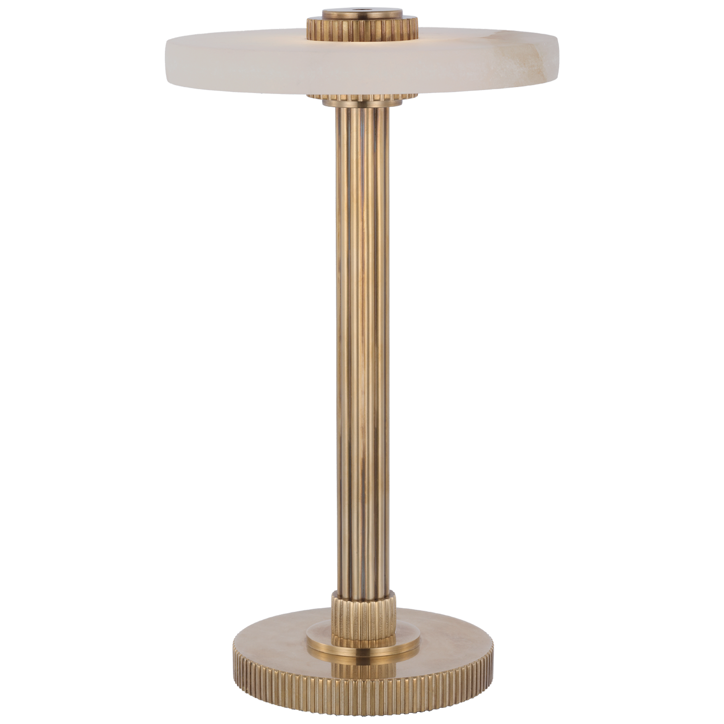 Aran 9" Rechargeable Accent Lamp | Hand-Rubbed Antique Brass and Alabaster