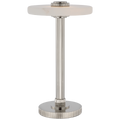 Aran 9" Rechargeable Accent Lamp | Polished Nickel and Alabaster