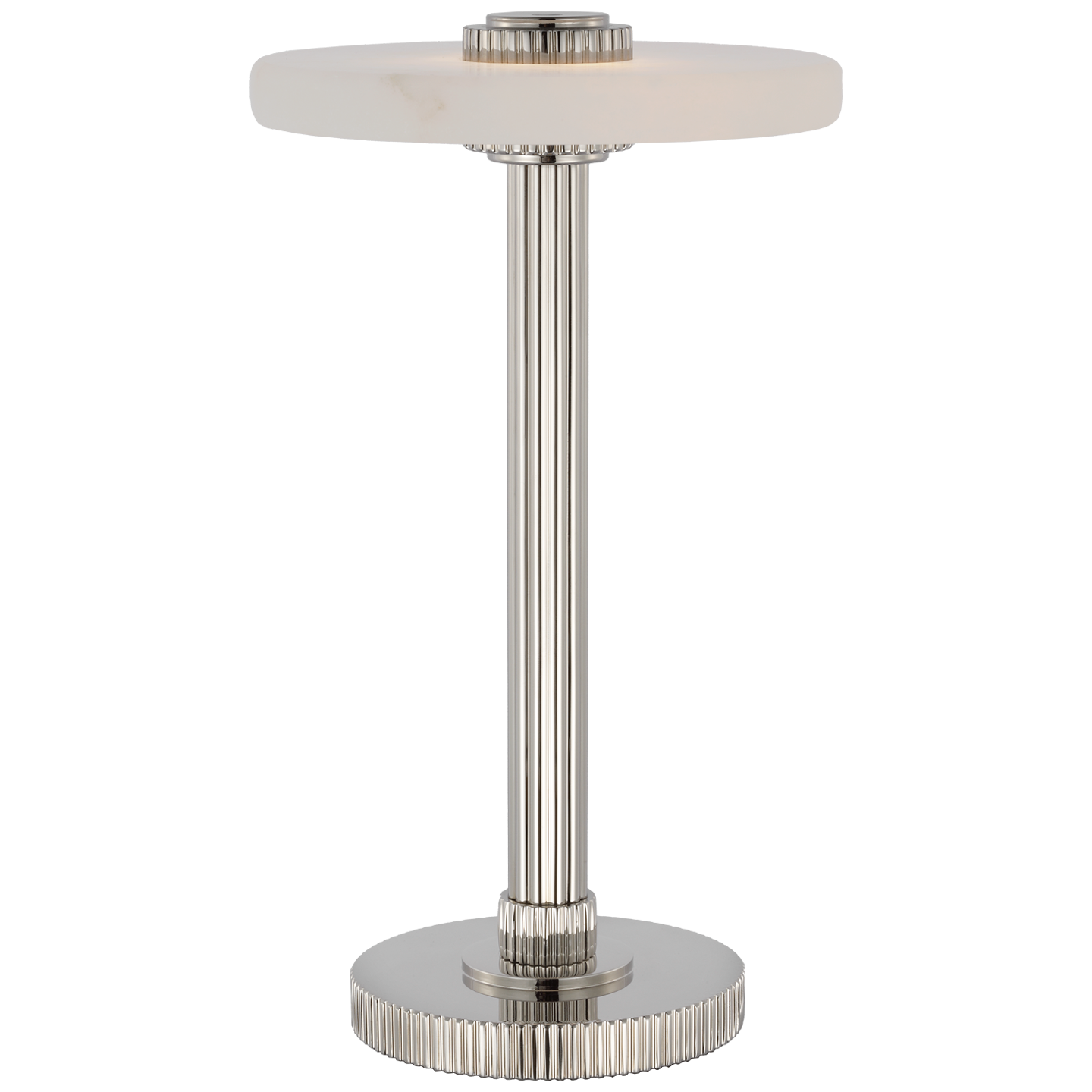 Aran 9" Rechargeable Accent Lamp | Polished Nickel and Alabaster