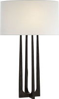 Scala Hand-Forged Table Lamp | Aged Iron | Linen Shade