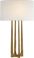 Scala Hand-Forged Table Lamp | Gilded Iron | Linen Shade