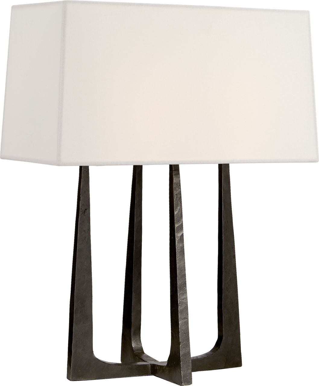 Scala Hand-Forged Bedside Lamp | Aged Iron | Linen Shade