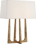 Scala Hand-Forged Bedside Lamp | Gilded Iron | Linen Shade