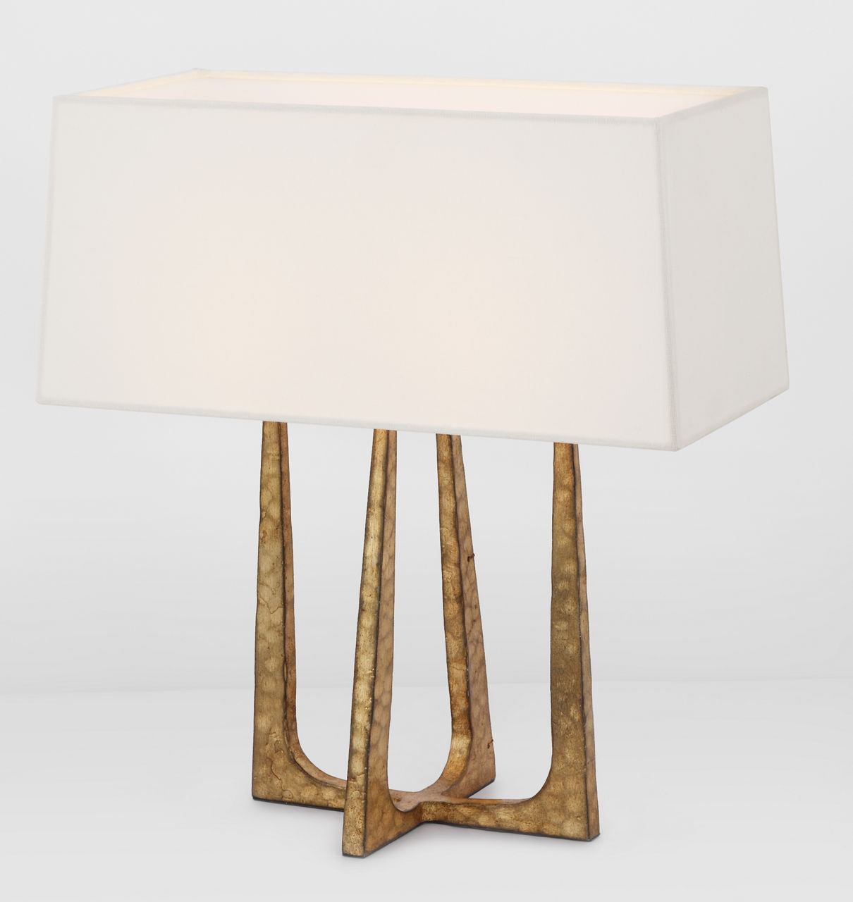 Scala Hand-Forged Bedside Lamp | Gilded Iron | Linen Shade