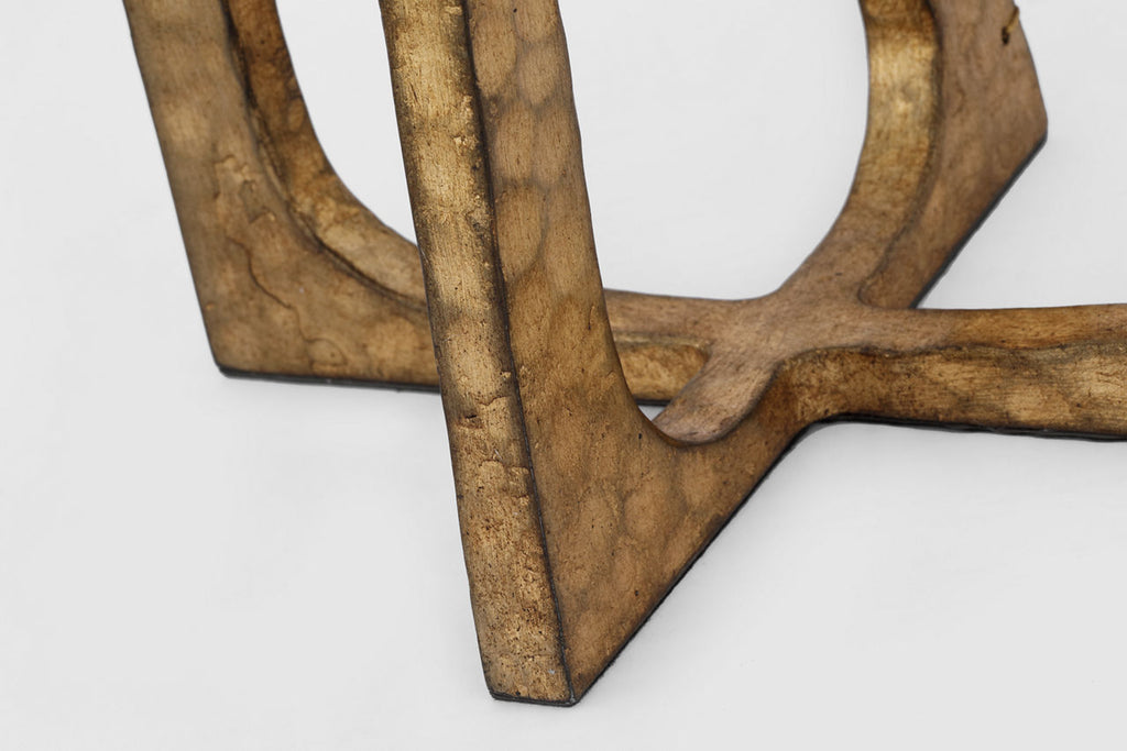 Scala Hand-Forged Bedside Lamp | Gilded Iron | Linen Shade