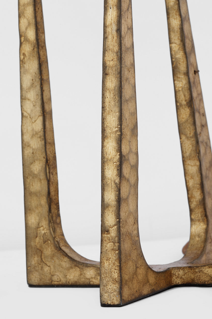 Scala Hand-Forged Bedside Lamp | Gilded Iron | Linen Shade