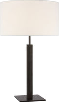 Serre Large Table Lamp | Aged Iron | Linen Shade