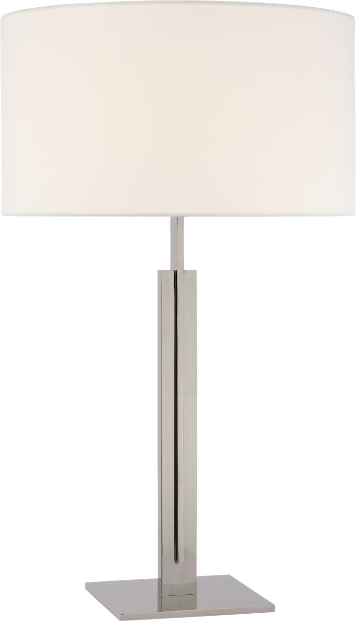 Serre Large Table Lamp | Polished Nickel | Linen Shade