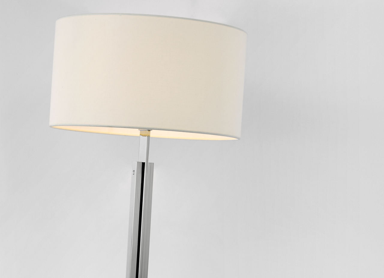 Serre Large Table Lamp | Polished Nickel | Linen Shade