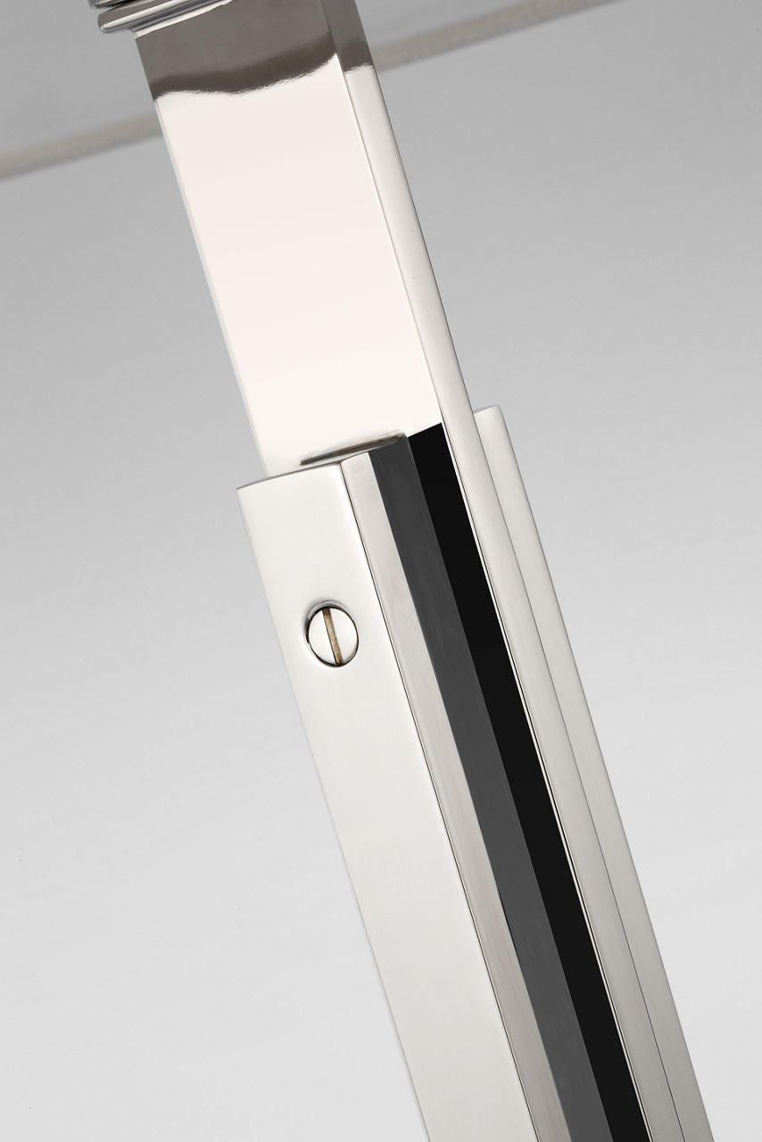Serre Large Table Lamp | Polished Nickel | Linen Shade