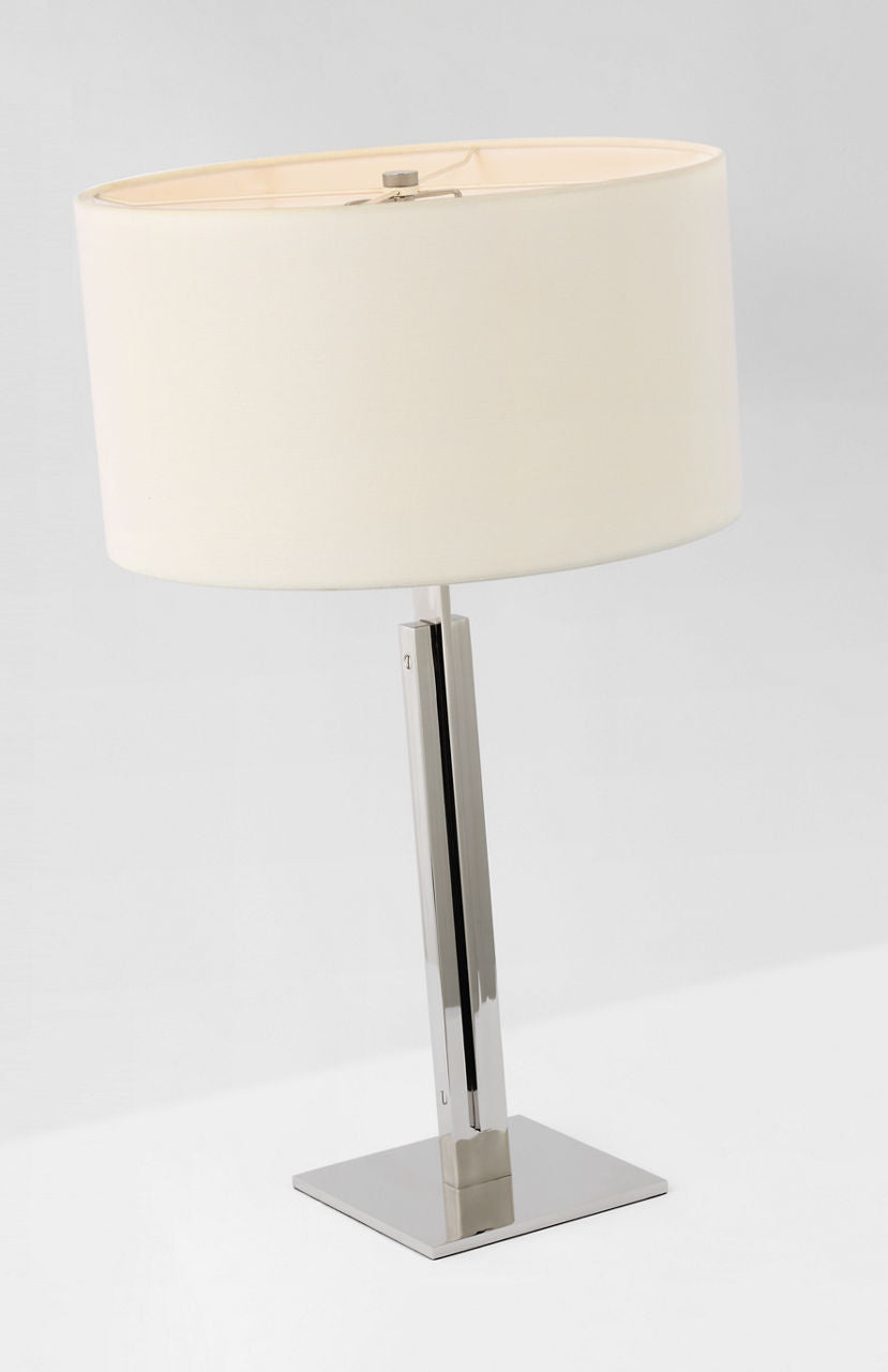 Serre Large Table Lamp | Polished Nickel | Linen Shade
