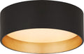 Shaw 5" Solitaire Flush Mount | Matte Black and Gild | White Glass