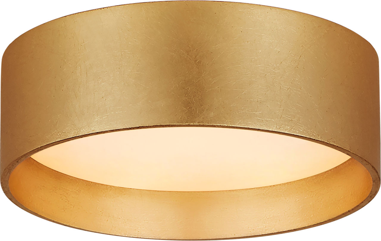 Shaw 5" Solitaire Flush Mount | Gild | White Glass