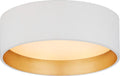 Shaw 5" Solitaire Flush Mount | Matte White and Gild | White Glass