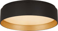 Shaw Small Flush | Matte Black and Gild | White Glass