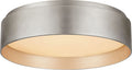 Shaw Small Flush | Burnished Silver Leaf | White Glass