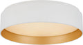 Shaw Small Flush | Matte White and Gild | White Glass