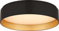 Shaw Medium Flush | Matte Black and Gild | White Glass