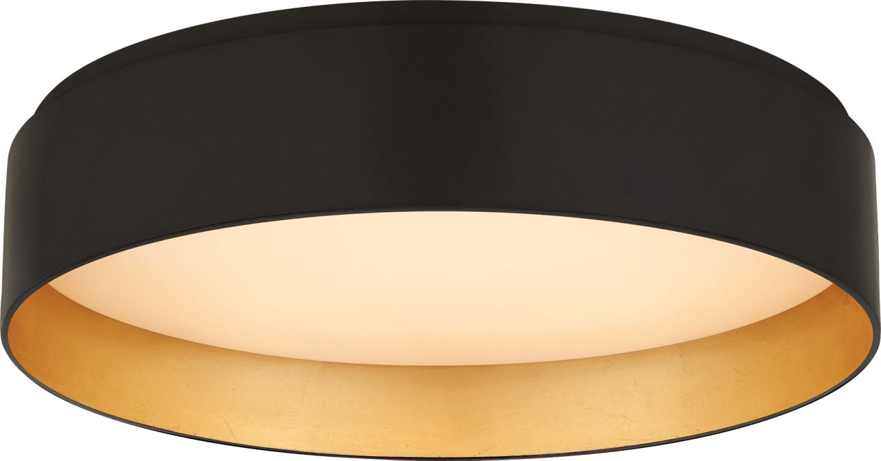 Shaw Medium Flush | Matte Black and Gild | White Glass