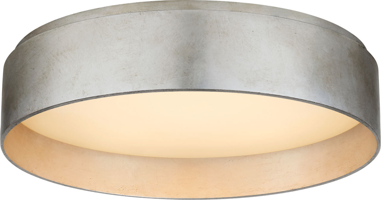 Shaw Medium Flush | Burnished Silver Leaf | White Glass