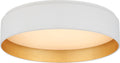 Shaw Medium Flush | Matte White and Gild | White Glass