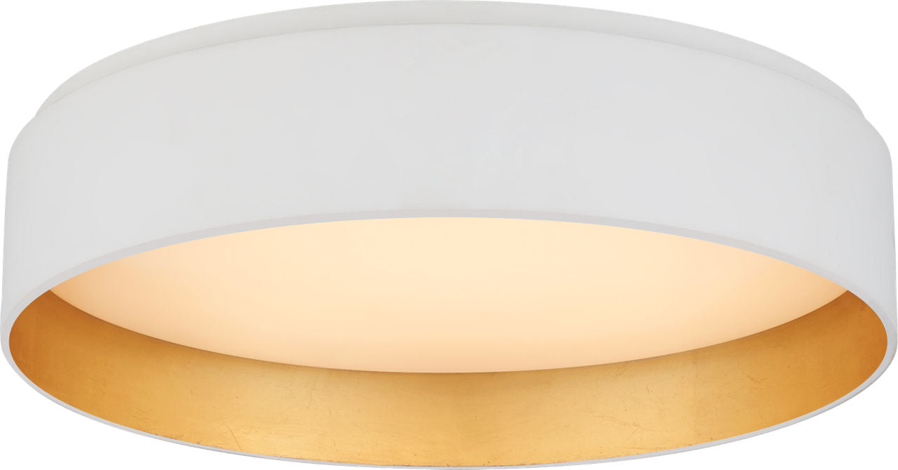 Shaw Medium Flush | Matte White and Gild | White Glass