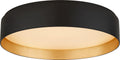 Shaw Large Flush | Matte Black and Gild | White Glass