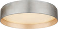 Shaw Large Flush | Burnished Silver Leaf | White Glass